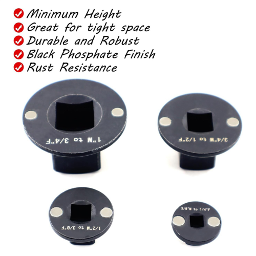 4-teiliges Low Profile Impact Socket Adapter Set. Antriebsratschenadapter 2