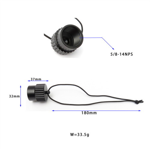 Scuba Diving Threaded Dust Cap Plug Cover Din 5/8-14NPS Black 2