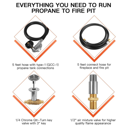 Burner Connection Kit, Propane Fire Pit 1