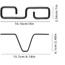 Zwarte V-vormige regenkettingadapter met S-vormige haak, voor