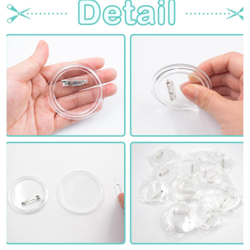 3In DIY Button Pins Acrylic Button Pin Badge for School Projects 25Pc 2