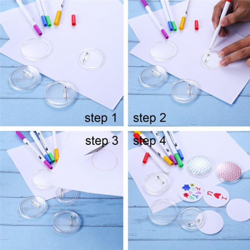 3In DIY Button Pins Acrylic Button Pin Badge for School Projects 25Pc 1