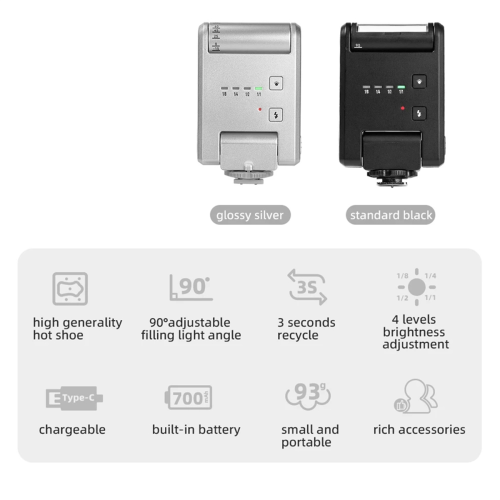 YN6 Mini Camera Flash Speedlite Built-in Hot Shoe Mount A 2