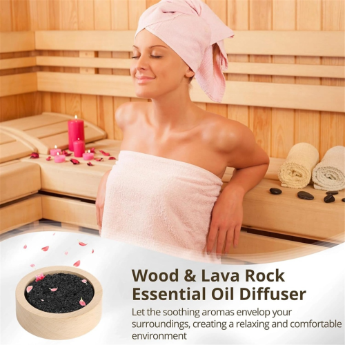 Wood Lava Rock Essential Oil Diffuser, Black Lava Rock Stone Diffuser 2