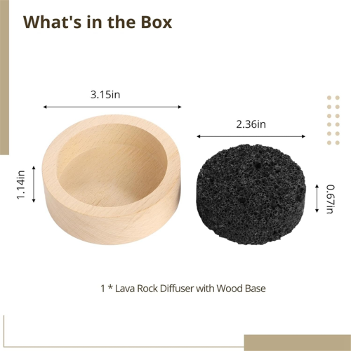 Wood Lava Rock Essential Oil Diffuser, Black Lava Rock Stone Diffuser 1