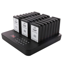 Wireless Restaurant Pager Food Truck 24 Coasters Buzzer EU Plug
