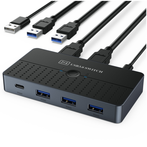 Κουτί Διακόπτη Κοινή Χρήση Υπολογιστών USB3.0 2 σε 4 Έξοδοι KVM 2x4 USB 3.0
