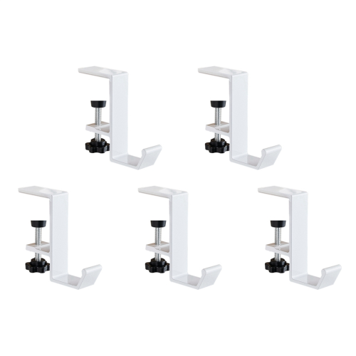 5 Pcs Single-Layer Locking Tisch Haken Student Tasche Haken Weiß 2