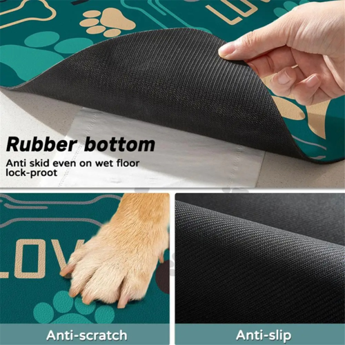 Tapete para comida e água para cães, antiderrapante e absorvente 2