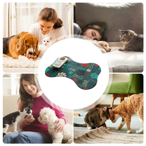 Tapete para comida e água para cães, antiderrapante e absorvente 1