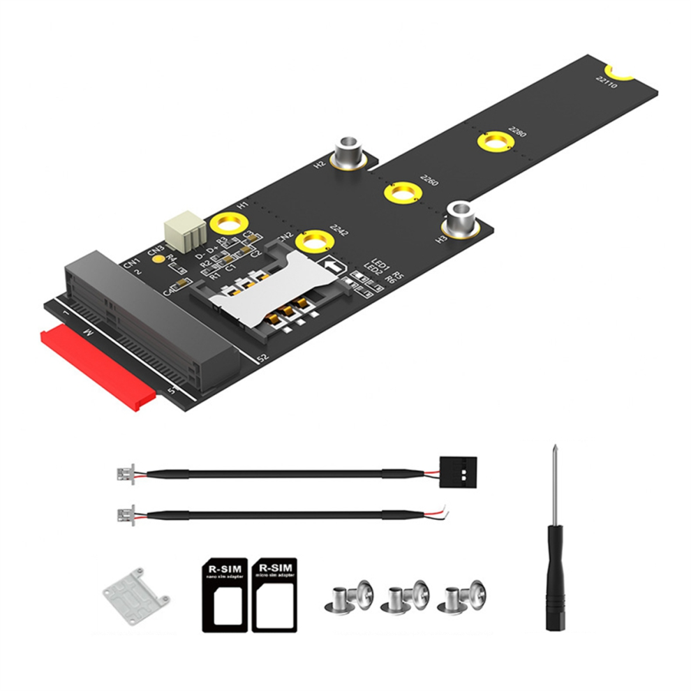 M.2 Key M To Mini Pcie Adapter With Sim Card Slot 4711457551484