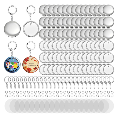 100 Pack 58mm Button Maker Keychain Supplies