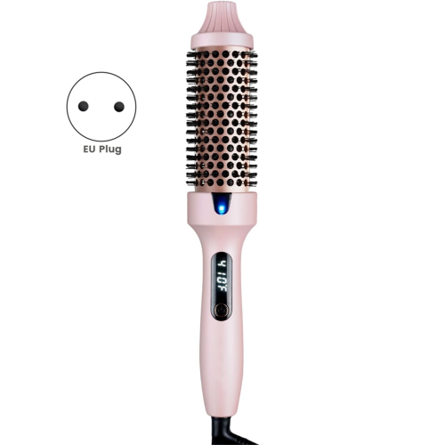 Curling Brush, Negative Ionic Heated Thermal Round Brush EU Plug 2