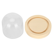 Couvercle anti-poussière pour montre en verre et bois, base 6 cm, 7,5 cm