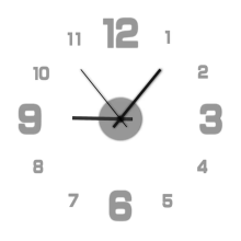 Modern Frameless DIY Wall Clock Large 3D Numbers Wall Watch Silver