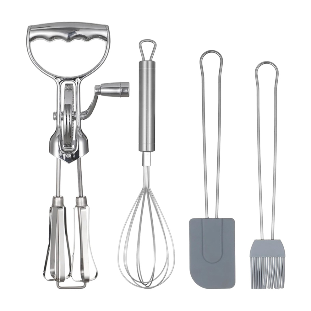 Rotary Egg Beater Set, Manual Rotating Beater with Mixer-image-OPC-PJT25H5-NEW
