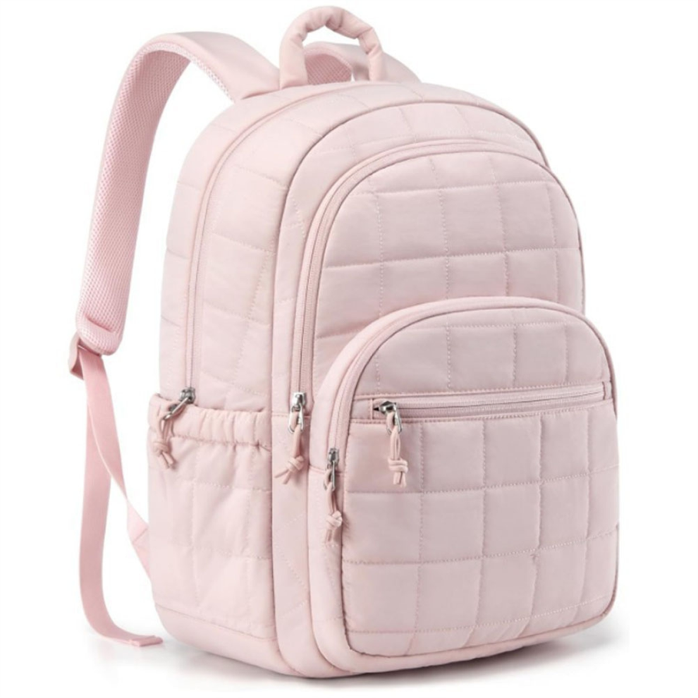 15.6in Laptop Bag College Backpack School Travel Book Bag Pink