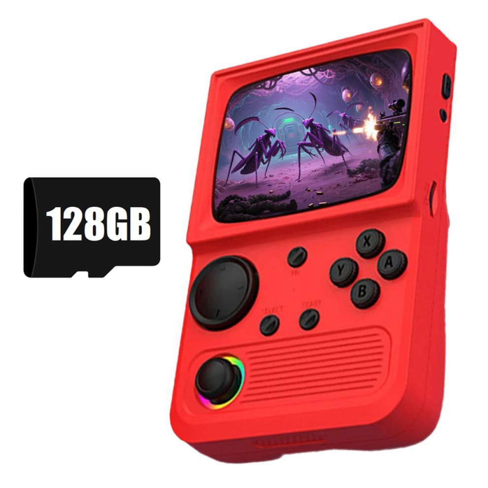 R36t Retro Handheld Game Console 128G 20000 Games Red 4711457575848