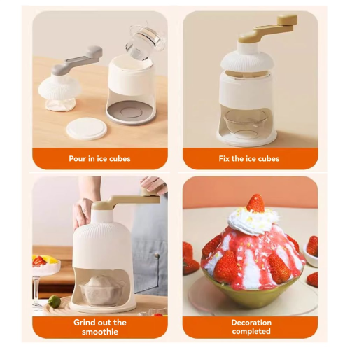 Manual ice crusher with ice tray
Portable handheld ice maker
Shaved ice maker 2