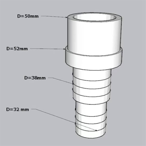 3PCS Pool Pump Hose Adaptor Ø50mm Connector Hose Nozzle 2