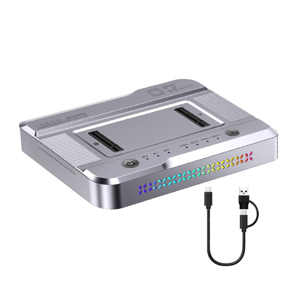 Dual-Bay M.2 Nvme Ngff Ssd Docking Station With Rgb, Usb3.2 Gen2 4711457526338