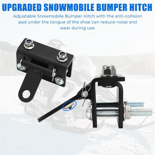 Universal Snowmobile Bumper Hitch, Adjustable Snowmobile Bumper Hitch 1