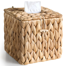 Rattan Tissue Box Cover with Lid, Tissue Box Holder Square