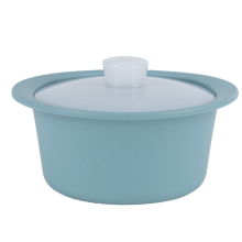 Silicone Microwave Steamer Pot with Handle & Lid Blue