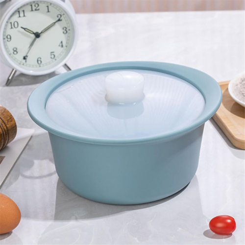 Silicone Microwave Steamer Pot with Handle & Lid Blue 2