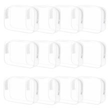 12 Pieces Clear Makeup Bags,PVC Waterproof Cosmetic Bag with Zipper