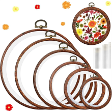 6 Size Imitated Wood Round Embroidery Hoops Frame for Craft Sewing
