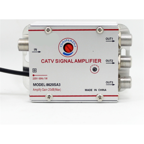 3 Way Cable TV Splitter Amplifier 8620SA3 20dB EU Plug 220V 1