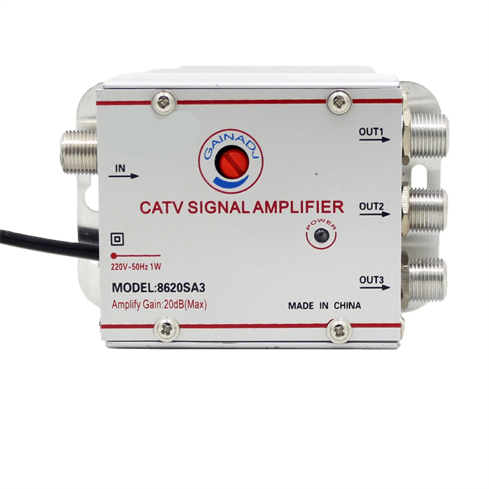 3 Way Cable Tv Splitter Amplifier 8620Sa3 20Db Eu Plug 220V 4713813130340