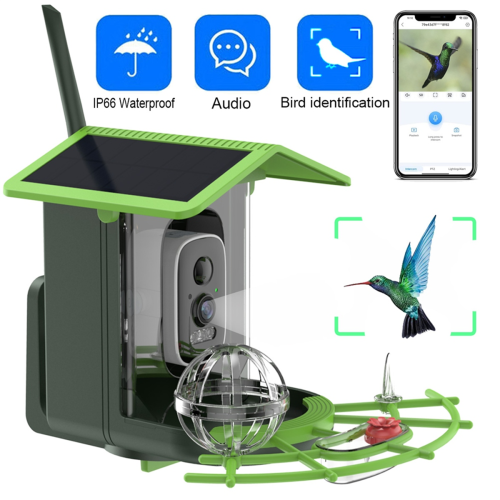 Bird Feeder Camera 4MP 2K HD WiFi Solar Powered 1
