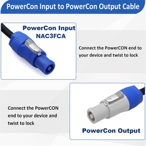 16AWG PowerCon Power Cable AC PowerCon Input to PowerCon Output 1