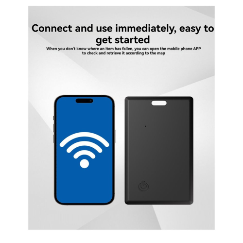 Smart Wallet Tracker Card - Ultra-Thin Bluetooth Locator Black 1