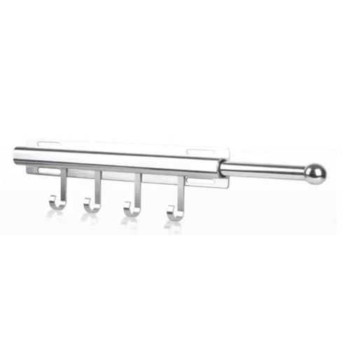 12 Inch Valet Rod for Closets Pull Out with 4 Hooks