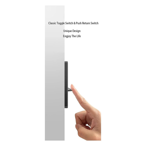 Wall Light Switch 2 Gang Tempered Glass Panel Blue LED Night Light 1