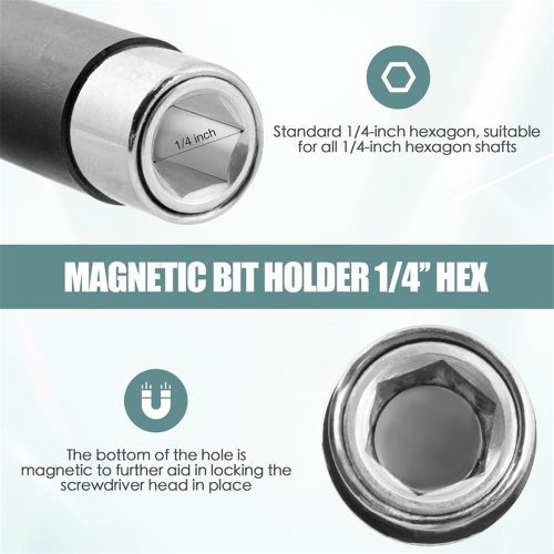 Držiak vrtákov, predĺženie vrtáka, magnetický držiak vrtákov 1/4" šesťhran 2