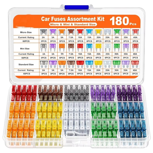 1Set 180Pcs Car Fuses Assorted Kit