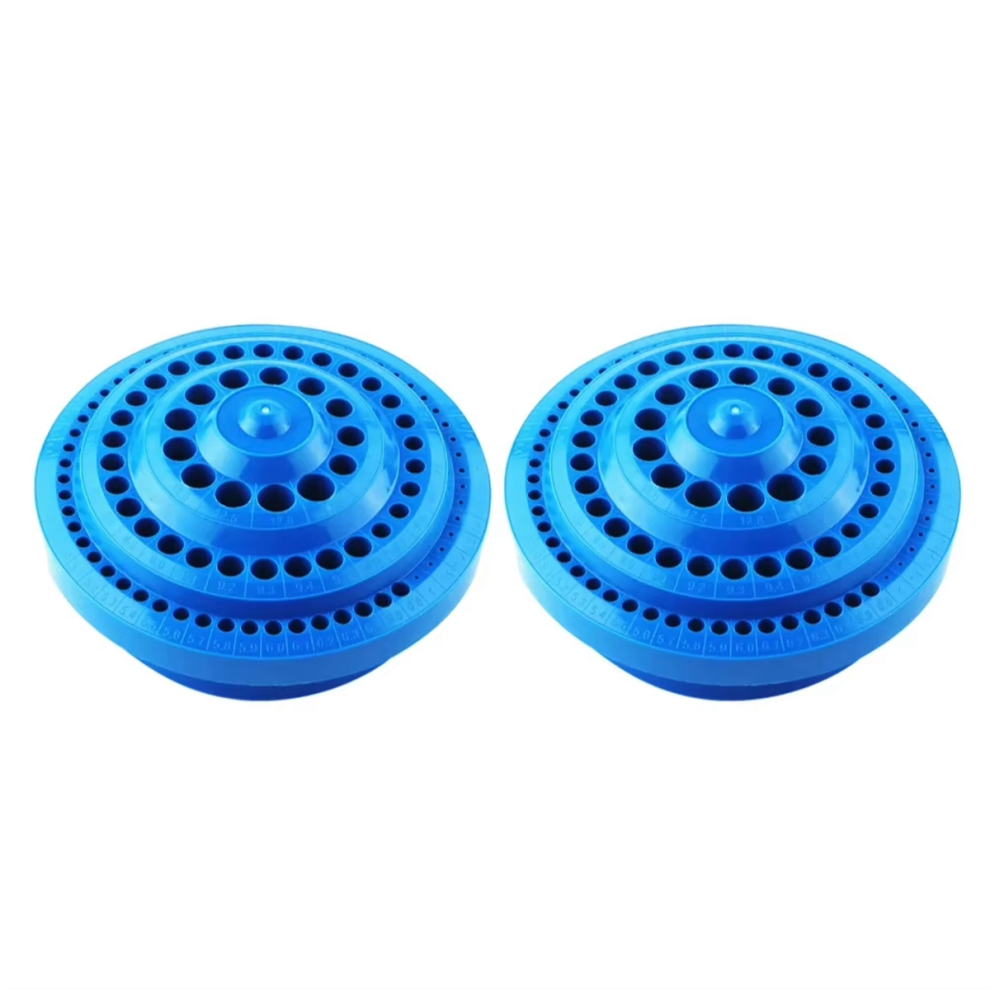 2Pcs Drill Bit Storage Case Stand Round Shape Hard Plastic Container 4713813172531
