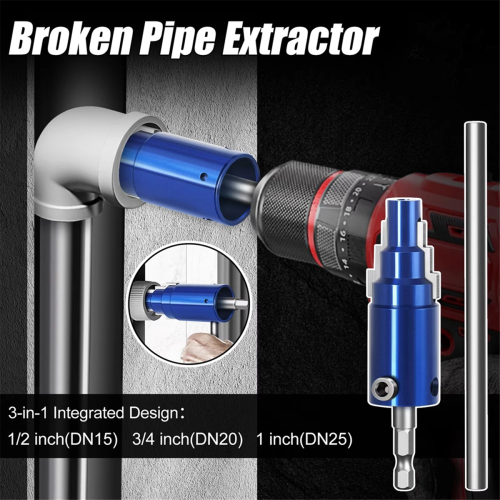 Electric Drill Manual Broken Pipe Valve Extractor Tool 1/2,3/4,1inch 2