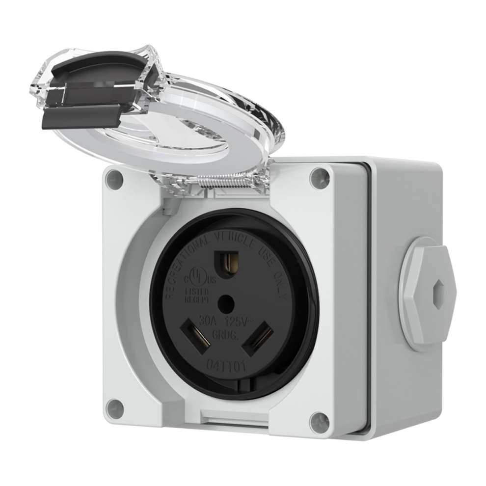 30Amp Power Outlet Box 125Volt Nema Tt-30R For Electric Vehicles 4713813170711