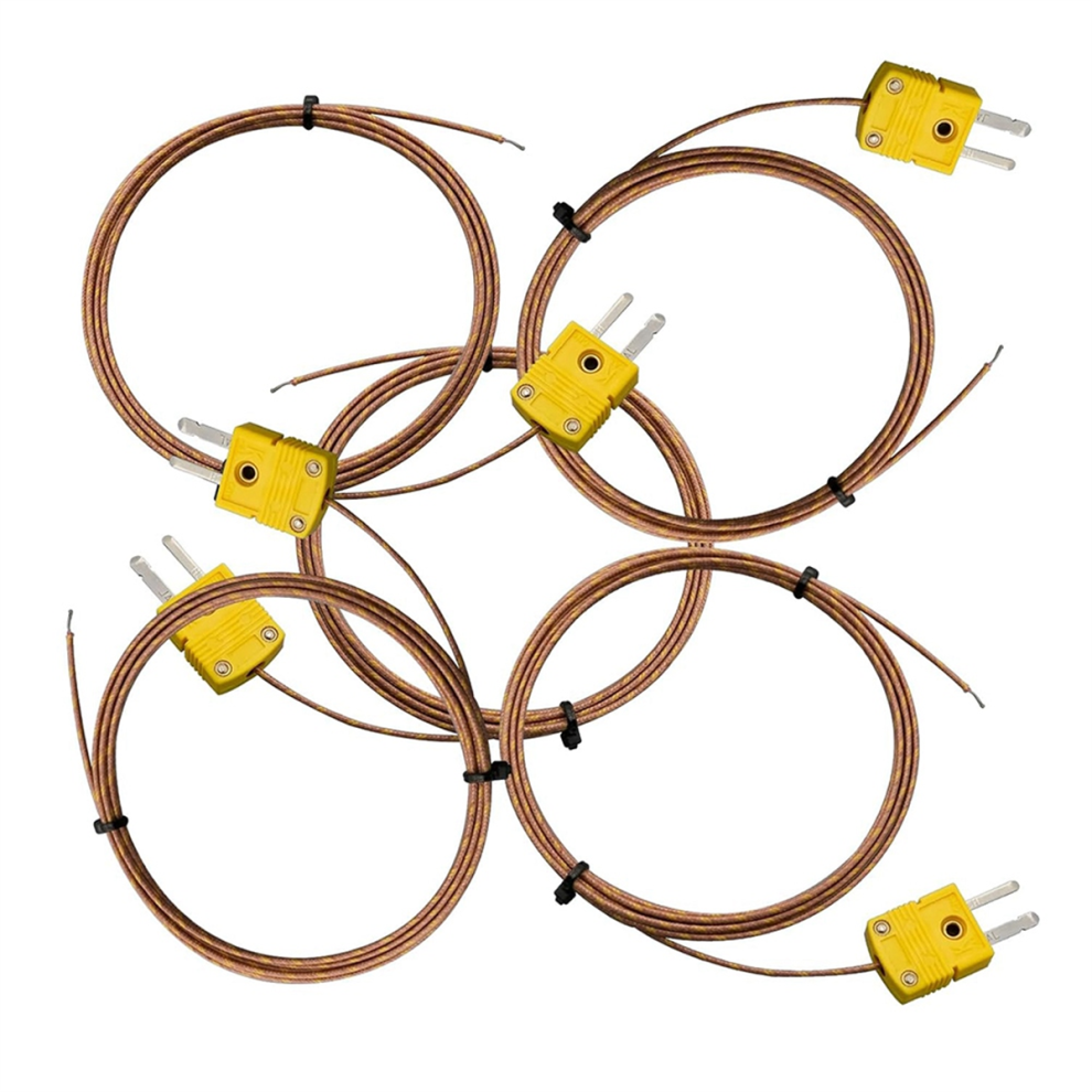 5pcs K Type Thermocouple Temperature Probe Sensor 1M