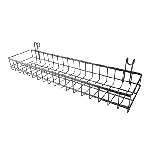 Hanging Basket for Wire Wall Grid Panel, 40X10X5CM, Black Painted 2