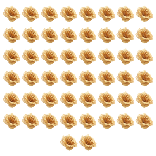Silk Rose Flower Heads,50Pcs for Hat (Gold) 2