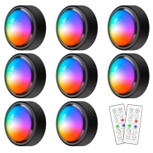 Puck Lights with Remote,16 Colors LED Under Cabinet Lights Wireless