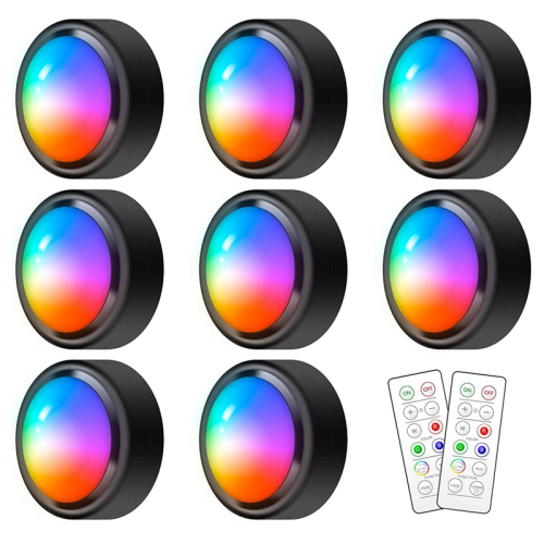 Puck Lights with Remote,16 Colors LED Under Cabinet Lights Wireless