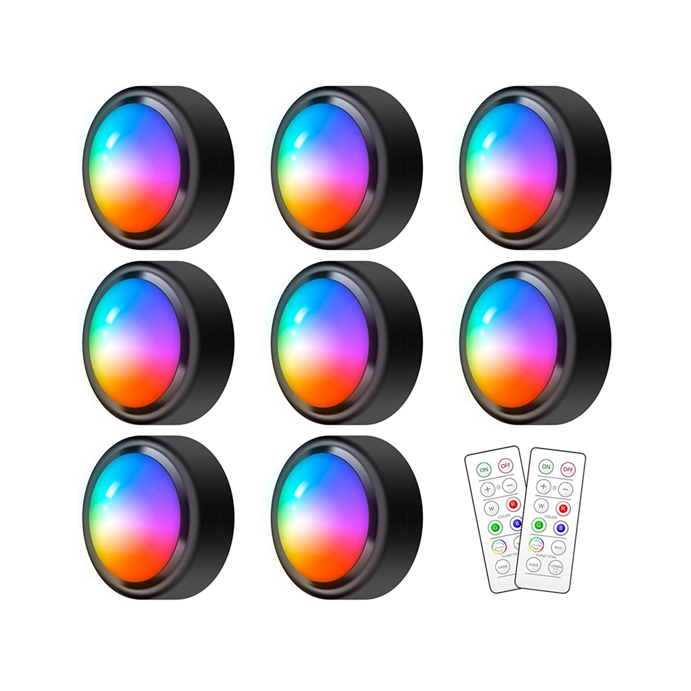 Puck Lights with Remote,16 Colors LED Under Cabinet Lights Wireless