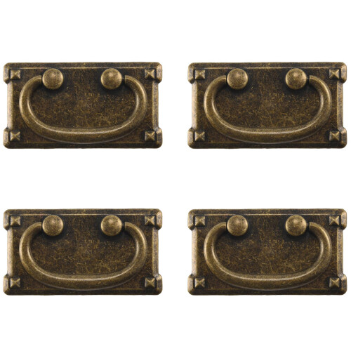 4Pcs Vintage Antique Bronze Drawer Ring Pull Handles,Furniture Handle